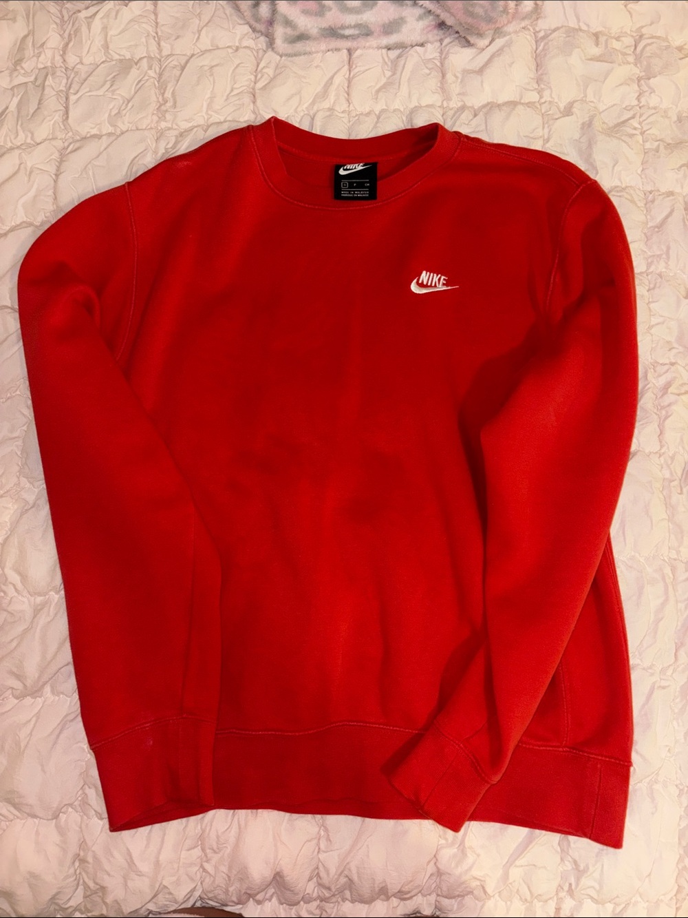 Nike Red Crewneck Sweatshirt with White Swoosh